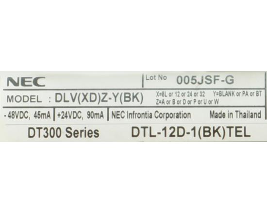 DTL-12D-1 Black NEC DT300 Series Telephone Model DLV XD BK Z-Y 