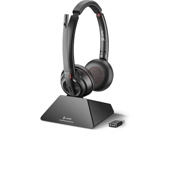 Poly Savi 8220-M UC USB-A DECT Wireless Stereo Headset - Microsoft - New