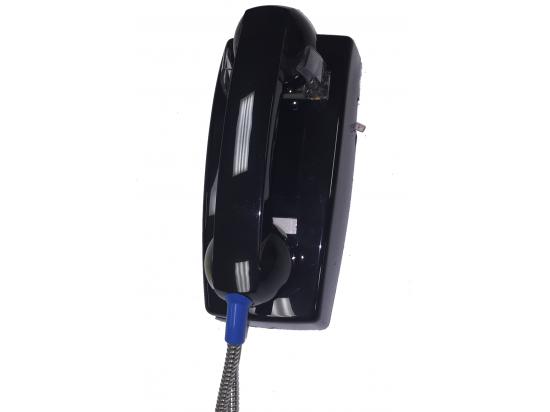 Cortelco 2554 Black No Dial Wall Phone w/ Armored Cord - New
