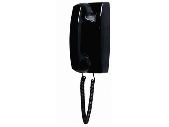 Cortelco 2554 No Dial Black Wall Phone - New