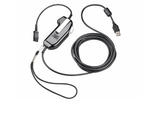 Plantronics PL-92626-01 USB-PTT (Push to Talk) Headset Adapter w/ Switch Muting Transmitter