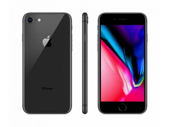 Apple  iPhone 8 A1905 4.7" Smartphone 64GB (4G Unlocked) w/ Tempered Glass & Case - Space Grey - Grade B