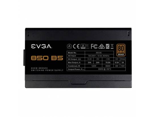 EVGA 850 B5 850W 80 Plus BRONZE Fully Modular Power Supply (220-B5-0850-V1)