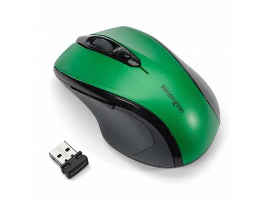 Kensington K72424AM Pro Fit Mid-Size Wireless 2.4GHz Optical Mouse w/ 1750 DPI - Emerald Green