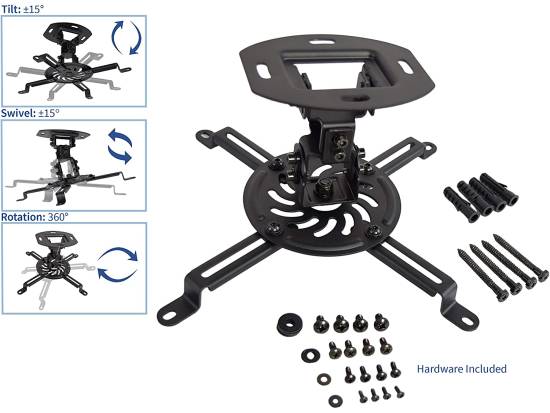 Vivo Universal Adjustable Ceiling Projector Projection Mount - Black Vivo Universal Adjustable Ceiling Projector Projection Mount - Black