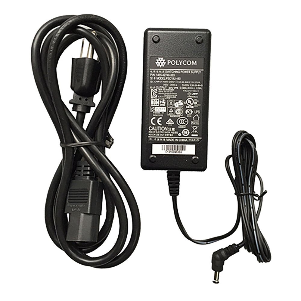 NEW 48V Power Supply for Polycom VVX Series IP Phone includes power cord