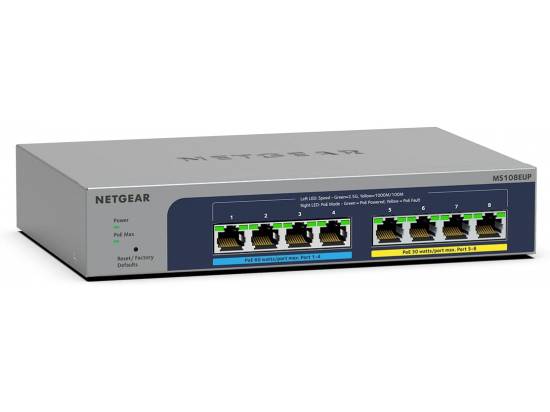 Netgear MS108EUP Ultra60 8-Port PoE++ Multi-Gigabit Ethernet Plus Switch