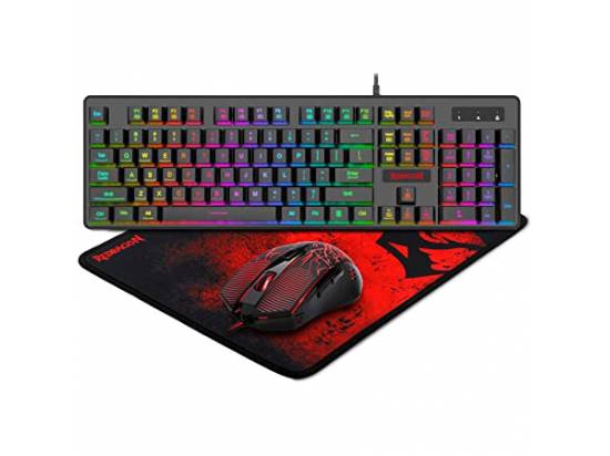 Mechanical Gaming Keyboard Mouse Pad LED Backlit For Computer PC USB Wired 