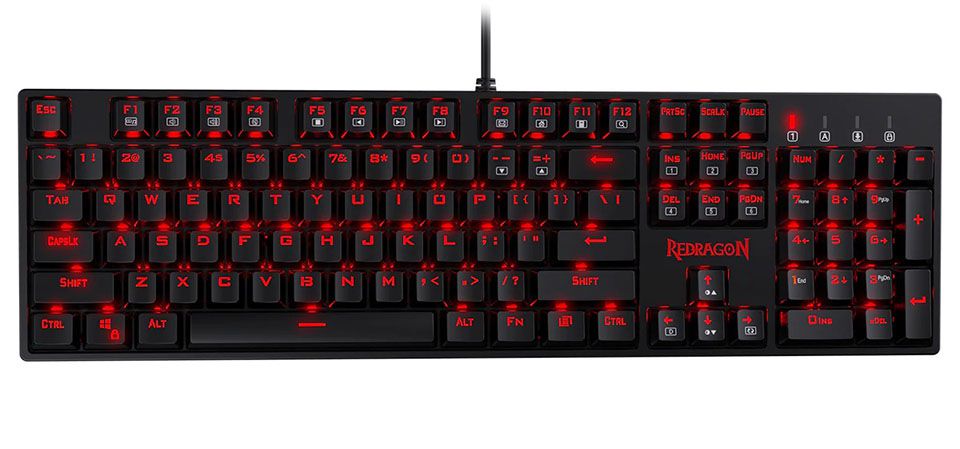 Redragon K582 RGB LED Backlit Mechanical Gaming Keyboard 104 Keys Red Switch 