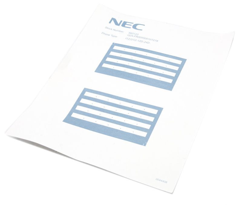 NEC Univerge DTZ / ITZ 12 & 24 Button Paper DESI
