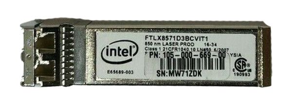 Intel 105-000-669-00 GBIC 10G SFP+ SR Optical Transceiver Module - Refurbished