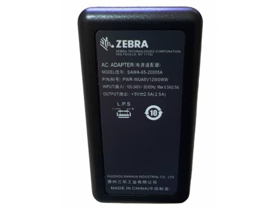 Zebra SAWA-65-20005A 5V 2.5A Power Adapter - Refurbished