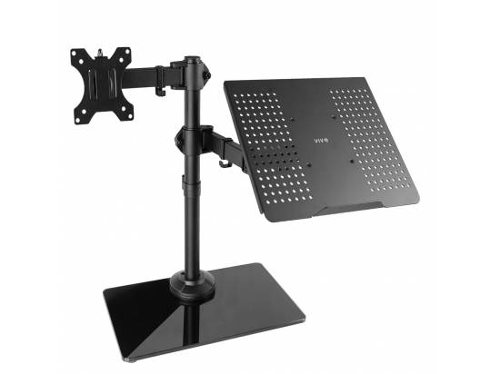 VIVO Monitor and Laptop Desk Glass Stand