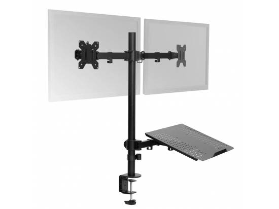 VIVO Dual Monitor Extra Tall Desk Mount with Laptop Holder