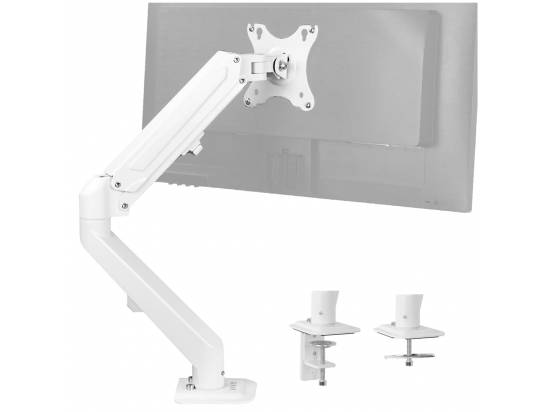 VIVO Pneumatic Arm Single Monitor Desk Mount- White