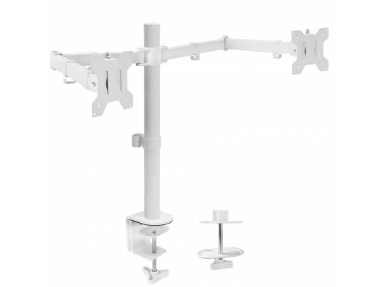 VIVO Dual Monitor Desk Mount Adjustable Stand - White