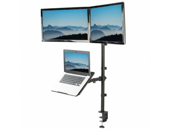 VIVO Dual Monitor Extra Tall Desk Mount with Laptop Holder