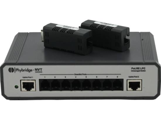 Phybridge PoLRE LPC 8-Port Long Reach Single Pair UTP PoE Unmanaged Switch Phybridge PoLRE LPC 8-Port Long Reach Single Pair UTP PoE Unmanaged Switch