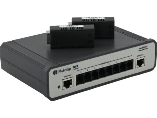 Phybridge PoLRE LPC 8-Port Long Reach Single Pair UTP PoE Unmanaged Switch Phybridge PoLRE LPC 8-Port Long Reach Single Pair UTP PoE Unmanaged Switch