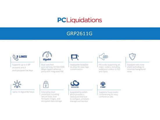 GrandStream GRP2611G Gigabit 3-line Carrier-grade IP Phone PoE GrandStream GRP2611G Gigabit 3-line Carrier-grade IP Phone PoE