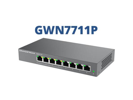 Grandstream GWN7711P 8-Port Managed Gigabit PoE+ Switch Grandstream GWN7711P 8-Port Managed Gigabit PoE+ Switch