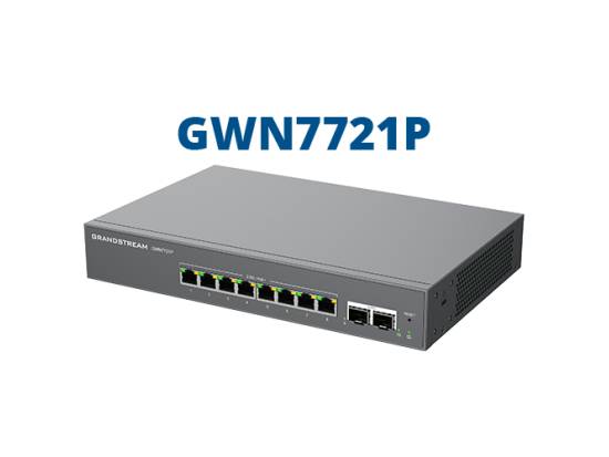 Grandstream GWN7721P 8-Port Managed Gigabit PoE+ Switch Grandstream GWN7721P 8-Port Managed Gigabit PoE+ Switch