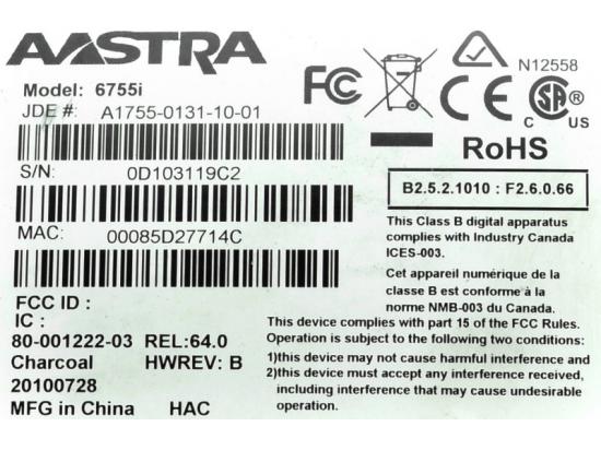 Aastra 6755i Black IP Backlit Display SpeakerPhone - Grade B Aastra 6755i Black IP Backlit Display SpeakerPhone - Grade B