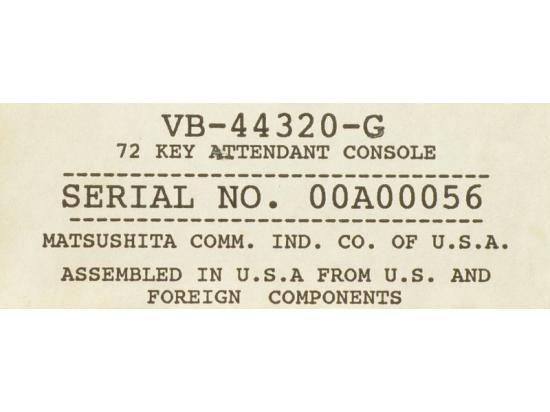 Panasonic VB-44320-G Grey Attendant Console - Grade A Panasonic VB-44320-G Grey Attendant Console - Grade A