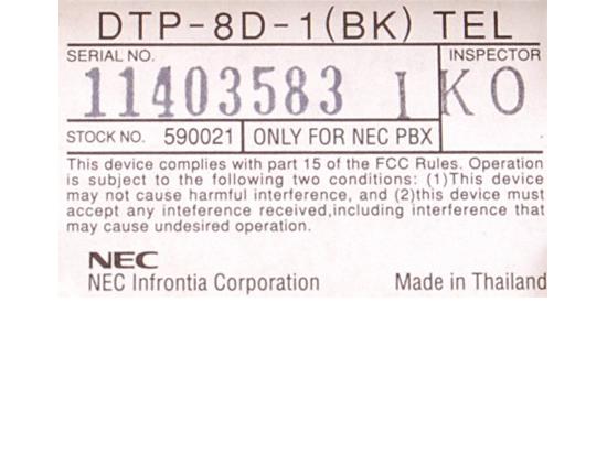 NEC DTP-8D-1 Black Display Phone (590021) Dterm Series E NEC DTP-8D-1 Black Display Phone (590021) Dterm Series E