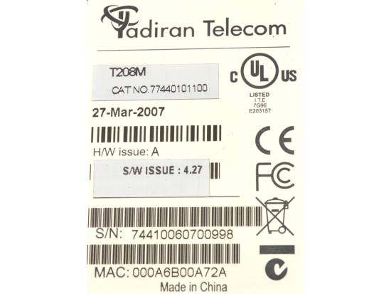 Tadiran T208M IP Display Phone (77440102000) Tadiran T208M IP Display Phone (77440102000)