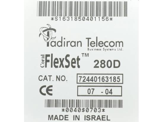 Tadiran Coral Flexset 280D Charcoal Display Phone (72440163185) - Grade A Tadiran Coral Flexset 280D Charcoal Display Phone (72440163185) - Grade A