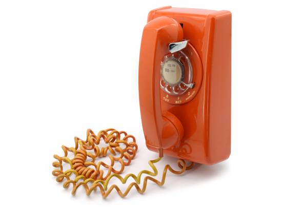 Alltel Single-Line Analog Rotary Wall Phone Orange Vintage *Non-Functional Prop*