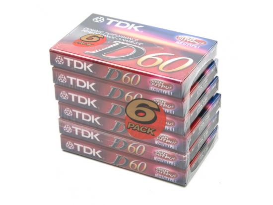 TDK Lot of 6 D60 Cassette Tapes