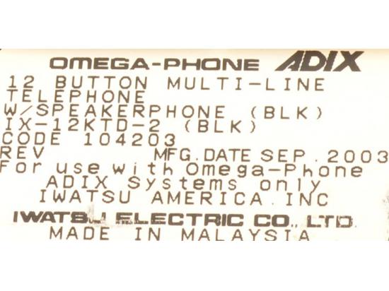 Iwatsu Omega-Phone ADIX IX-24KTD-2 Black Display Speakerphone (104203) Iwatsu Omega-Phone ADIX IX-24KTD-2 Black Display Speakerphone (104203)