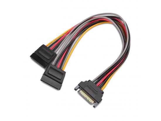 Universal 20cm 15-Pin Male to 2-15 Pin Female M-F SATA Splitter Extender Power Cable