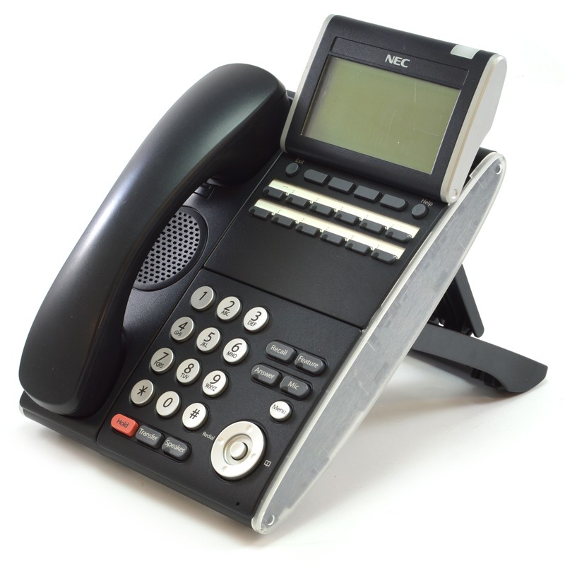 Black Certified Refurbished NEC DT330 12-key Telephone with Digital Display