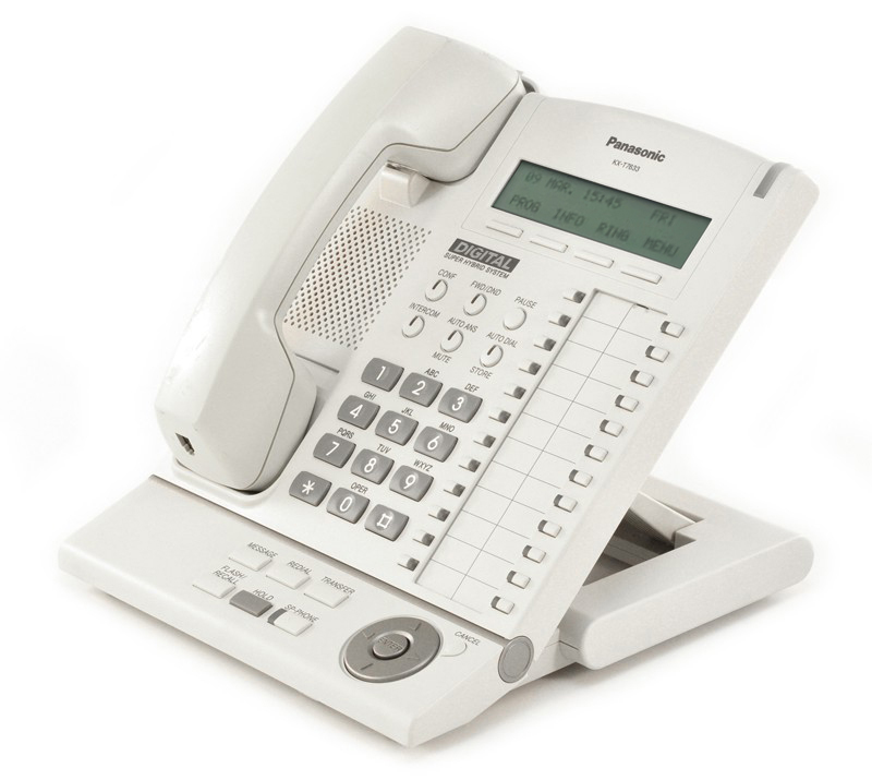 Panasonic KX-T7633-B Digital Telephone Black 3-Line LCD Proprietary Phone 