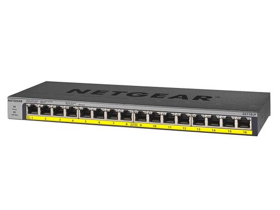 Netgear GS116LP 16-Port PoE/PoE+ Gigabit Ethernet Unmanaged Switch Netgear GS116LP 16-Port PoE/PoE+ Gigabit Ethernet Unmanaged Switch