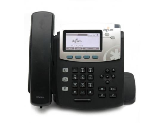 Quantity Lot of 4 Digium D40 IP Phones with Handsets and Stands 